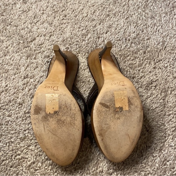 Authentic Dior Studded Heeled Sandals Size 37 - Picture 9 of 11